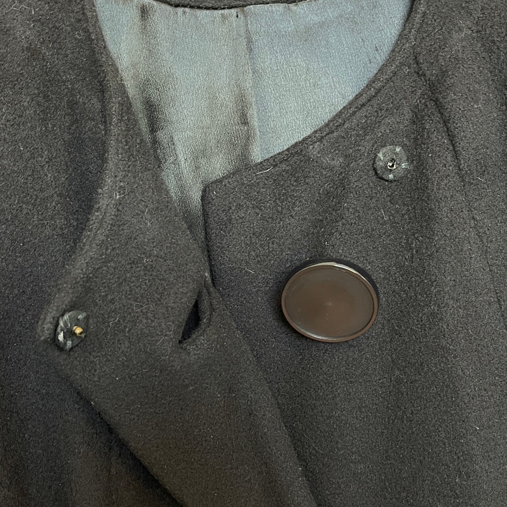 Vintage 60s 100% Cashmere Dress Coat Black Long Royal Afghan JJ O’Donnell - Picture 6 of 8